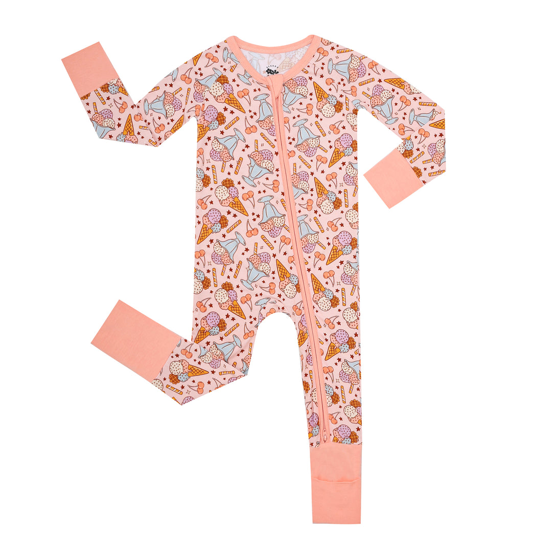 PINK ICE CREAM ZIPPER ROMPER