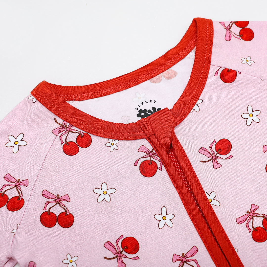 LOVE YOU CHERRY MUCH ZIPPER ROMPER