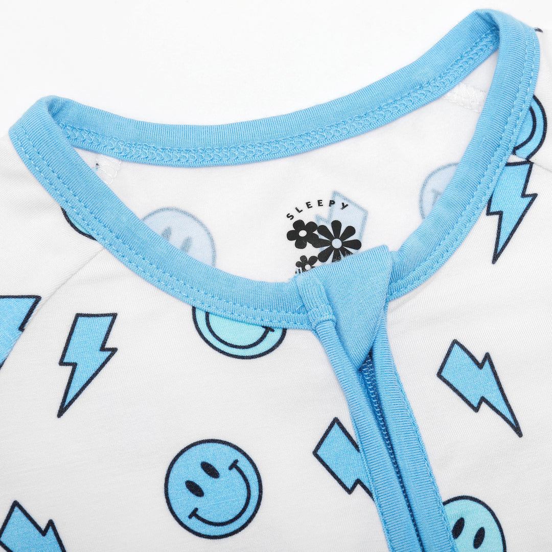 LIGHTNING SMILEY ZIPPER ROMPER